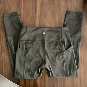 LULULEMON ALL THE RIGHT PLACES CROP ll 23”-dark olive size 8